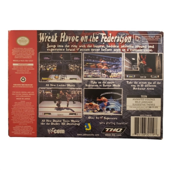 SOLD*NIntendo 64 N64 WWF No Mercy Complete in Box CIB *Authentic/Cleaned/Tested* - Picture 3 of 15